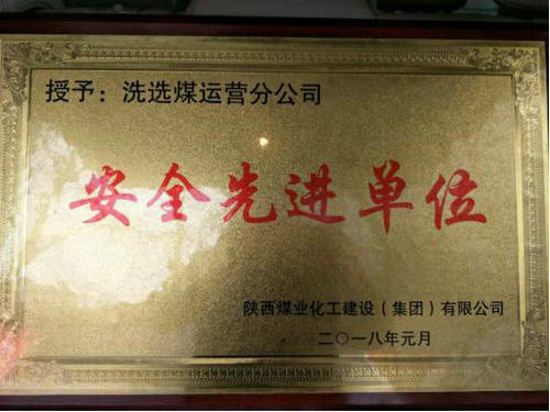 洗選煤運(yùn)營(yíng)公司：喜獲建設(shè)集團(tuán)“安全先進(jìn)單位”