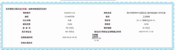  陜煤建設(shè)設(shè)備租賃中心新區(qū)基地項目建設(shè)用地進(jìn)入掛牌出讓公示階段