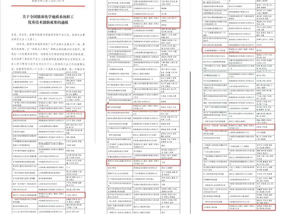 喜報！陜煤建設(shè)礦建三公司九項“五小”成果斬獲全國級榮譽